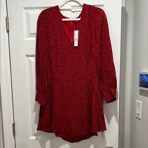 Alice + Olivia Red and Black Mini Dress